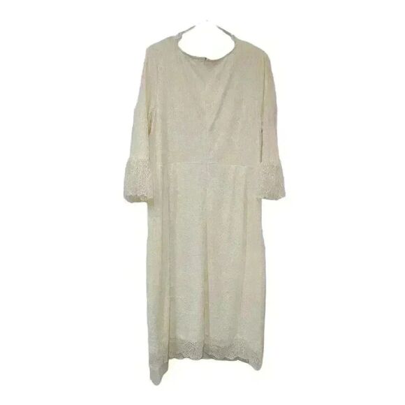 Sweet Salt Women's Ivory Stretch Lace Lined Modest Dress - Picture 8 of 13